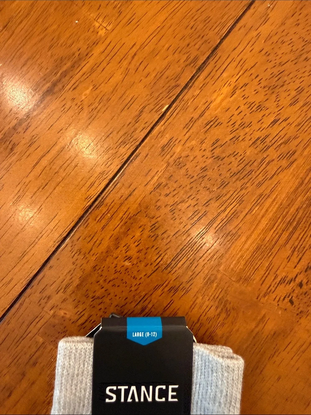 LA Logo Blue and Gray Athletic Crew Socks large